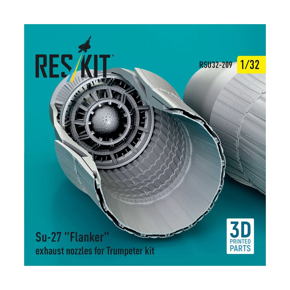 Su-27 Flanker exhaust nozzles for Trumpeter kit (3D Printed) - ResK...