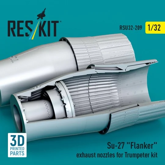 Su-27 Flanker exhaust nozzles for Trumpeter kit (3D Printed) - ResK...