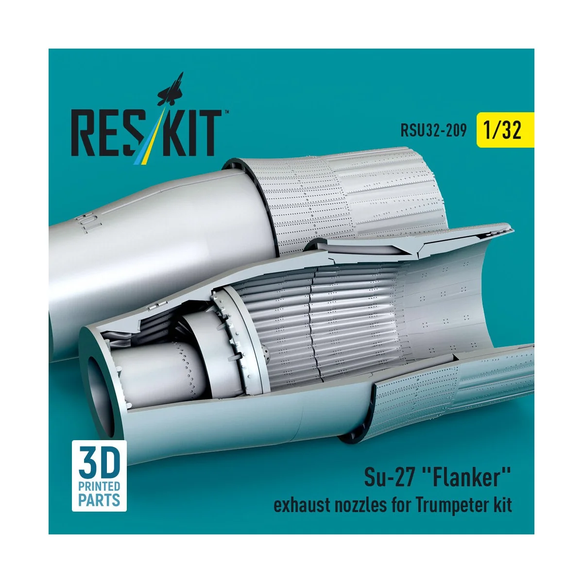 Su-27 Flanker exhaust nozzles for Trumpeter kit (3D Printed), 1/32 ...