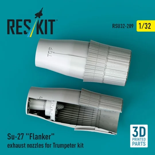 Su-27 Flanker exhaust nozzles for Trumpeter kit (3D Printed) - ResK...