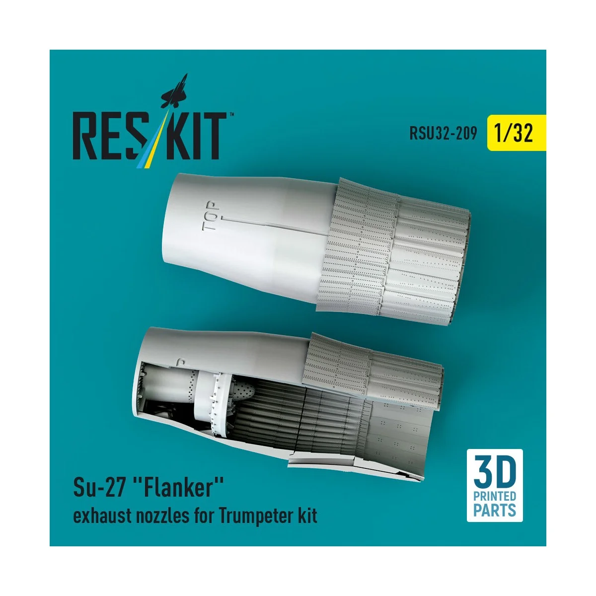 Su-27 Flanker exhaust nozzles for Trumpeter kit (3D Printed) - ResK...