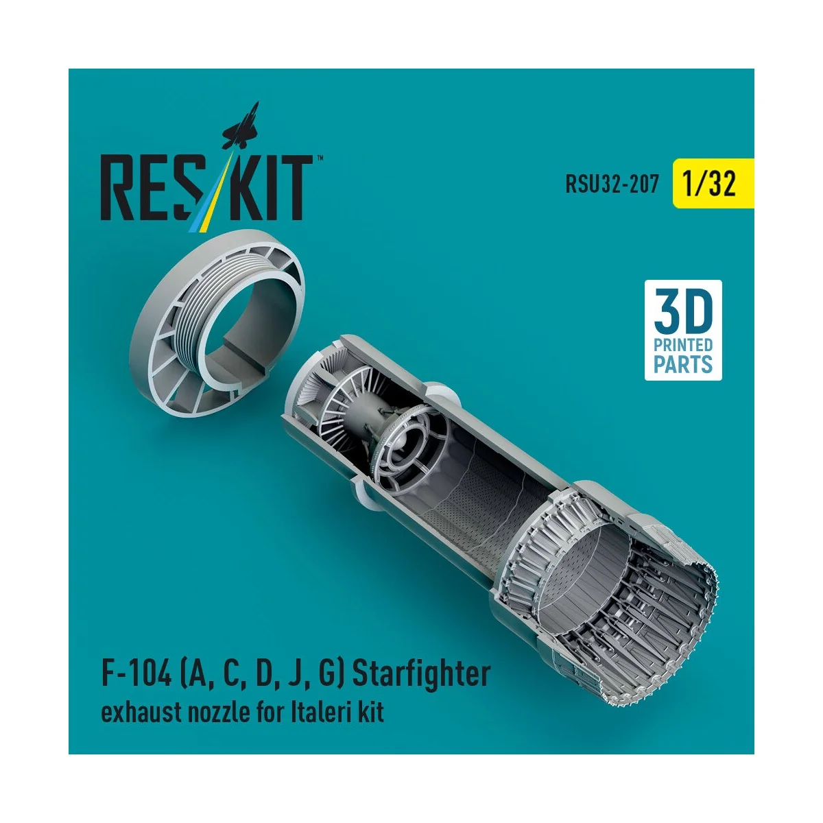 F-104 (A, C, D, J, G) Starfighter exhaust nozzle for Italeri kit (3...