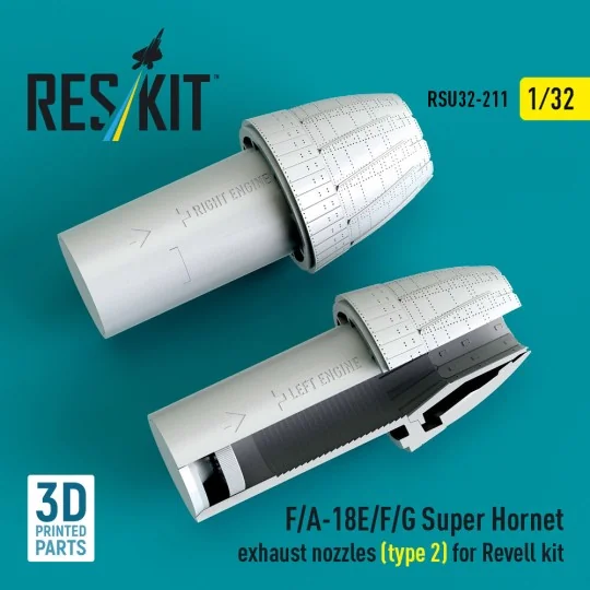 F/A-18E/F/G Super Hornet exhaust nozzles (type 2) for Revell kit (3...