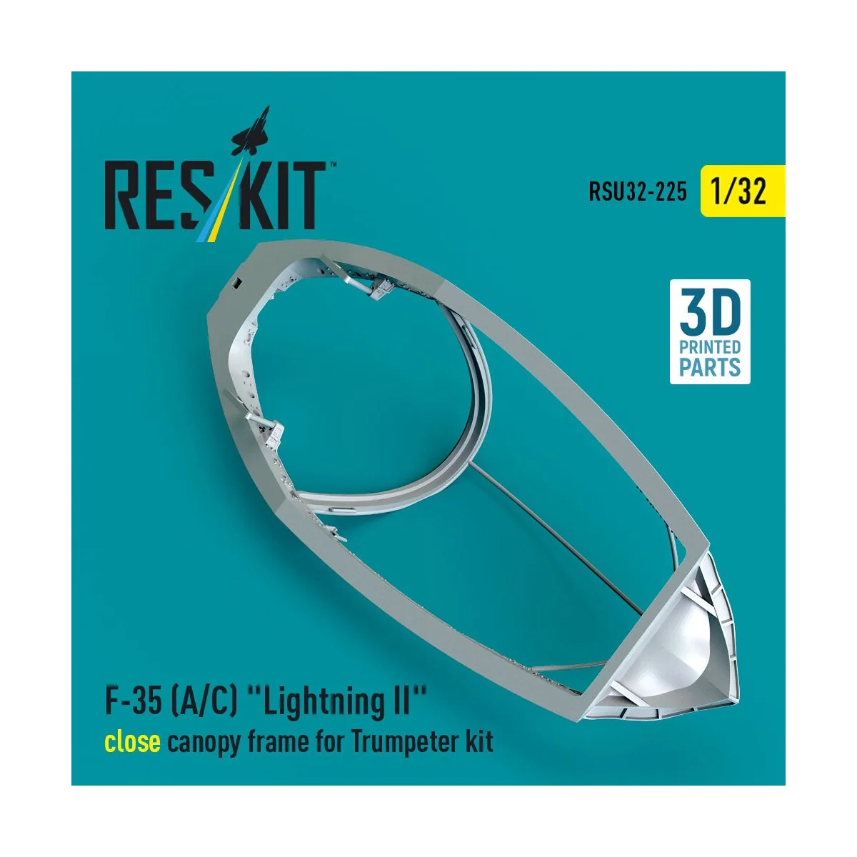 F-35 (A/C) Lightning II close canopy frame for Trumpeter kit (3D Pr...