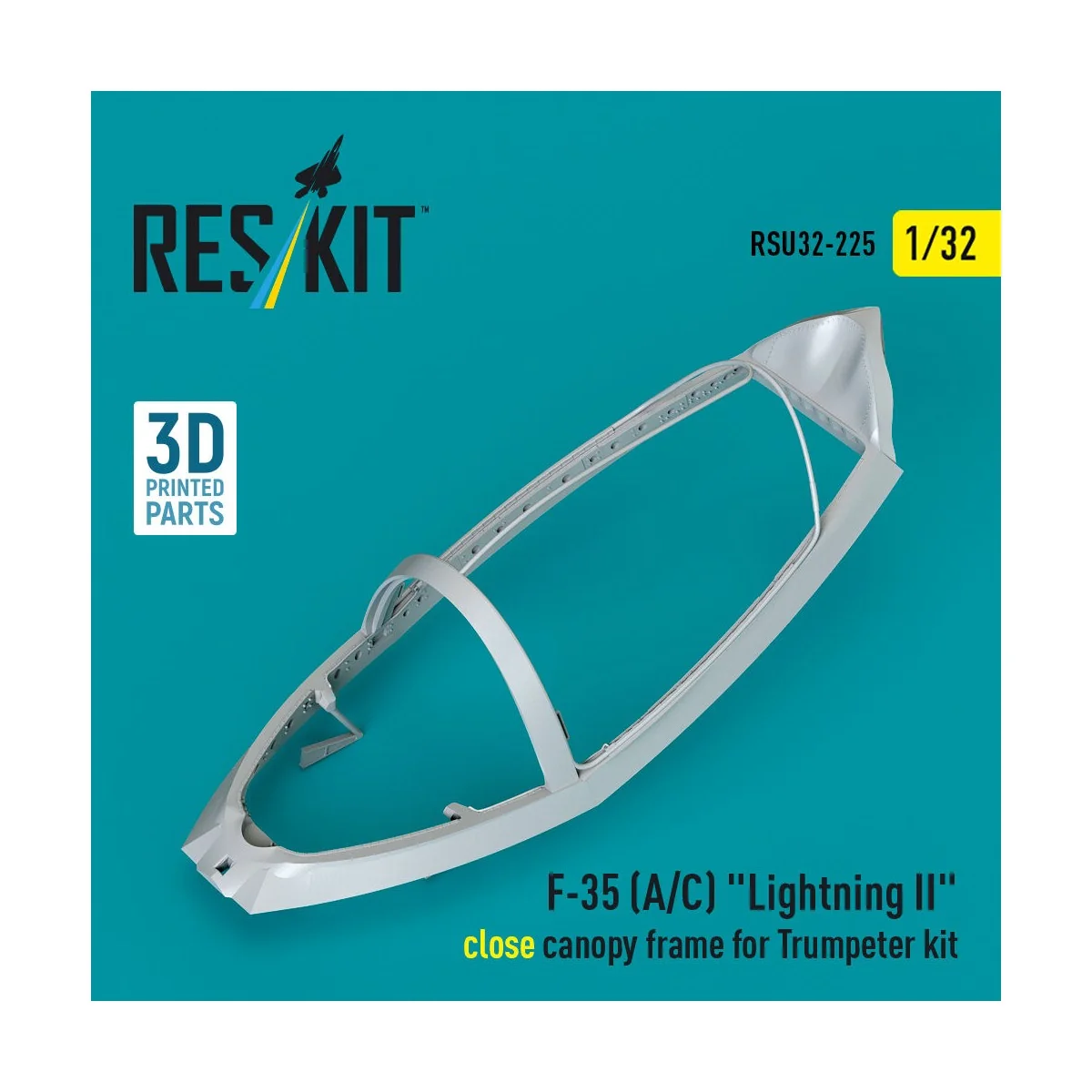 F-35 (A/C) Lightning II close canopy frame for Trumpeter kit (3D Pr...