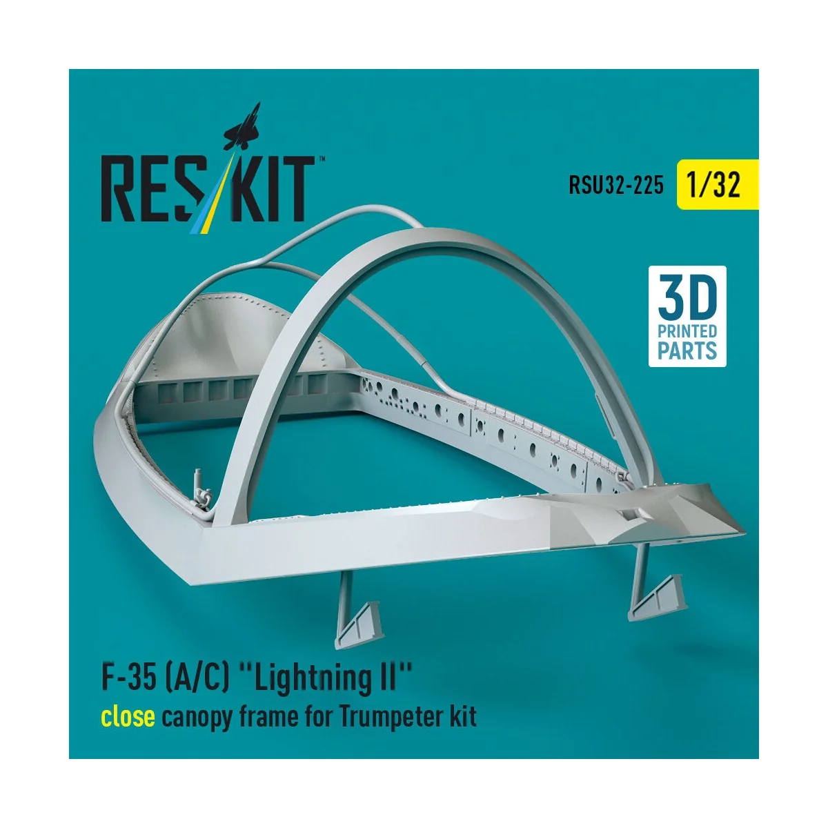 F-35 (A/C) Lightning II close canopy frame for Trumpeter kit (3D Pr...