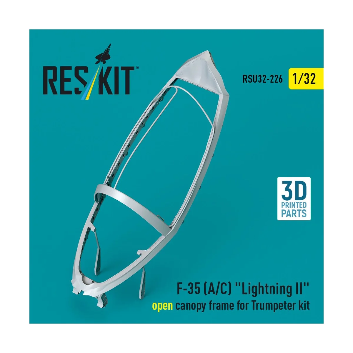 F-35 (A/C) Lightning II open canopy frame for Trumpeter kit (3D Pri...