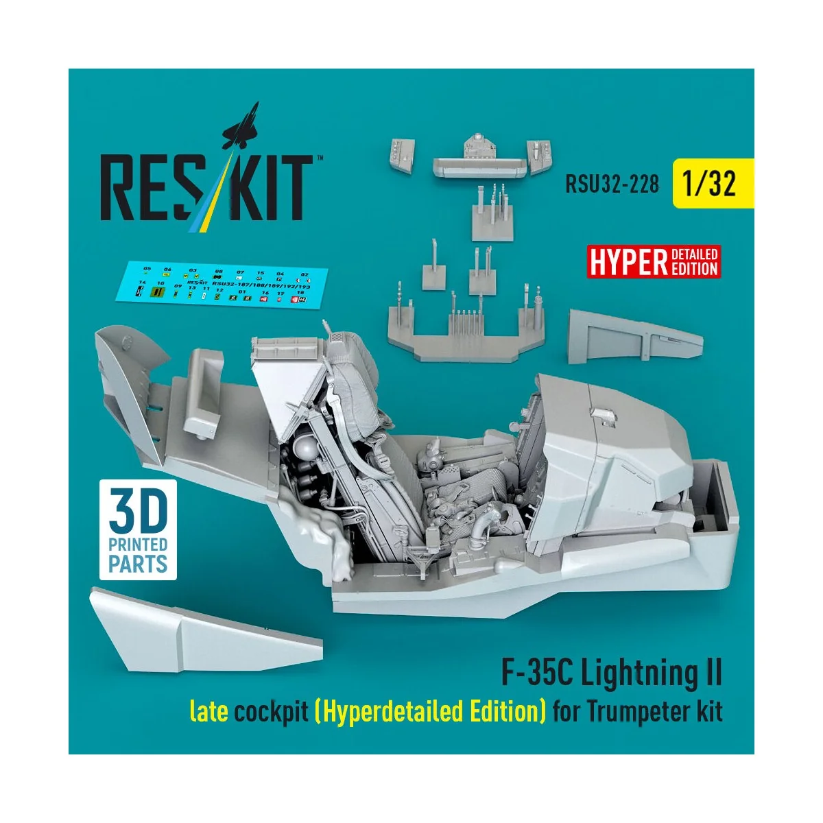 F-35C Lightning II late cockpit (Hyperdetailed Edition) for Trumpet...