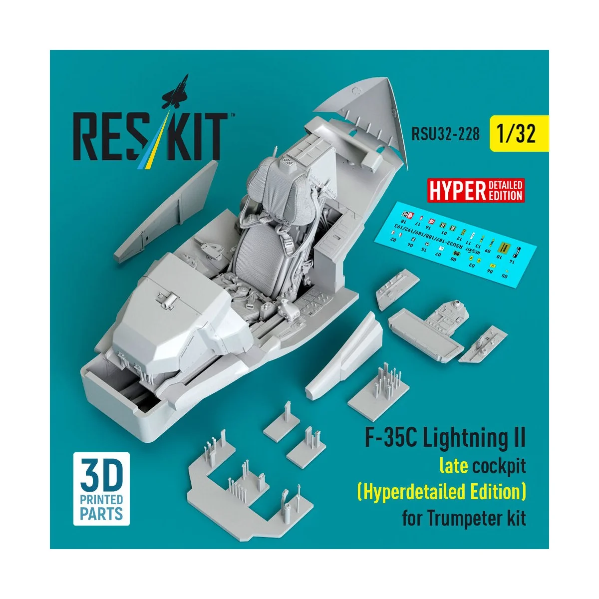 F-35C Lightning II late cockpit (Hyperdetailed Edition) for Trumpet...