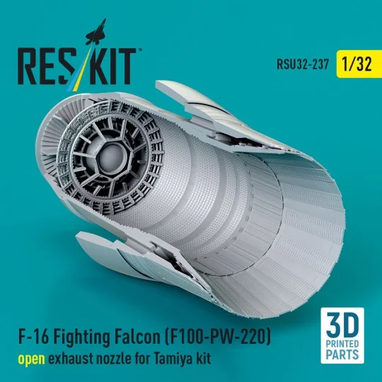 F-16 Fighting Falcon (F100-PW-220) open exhaust nozzle for Tamiya k...