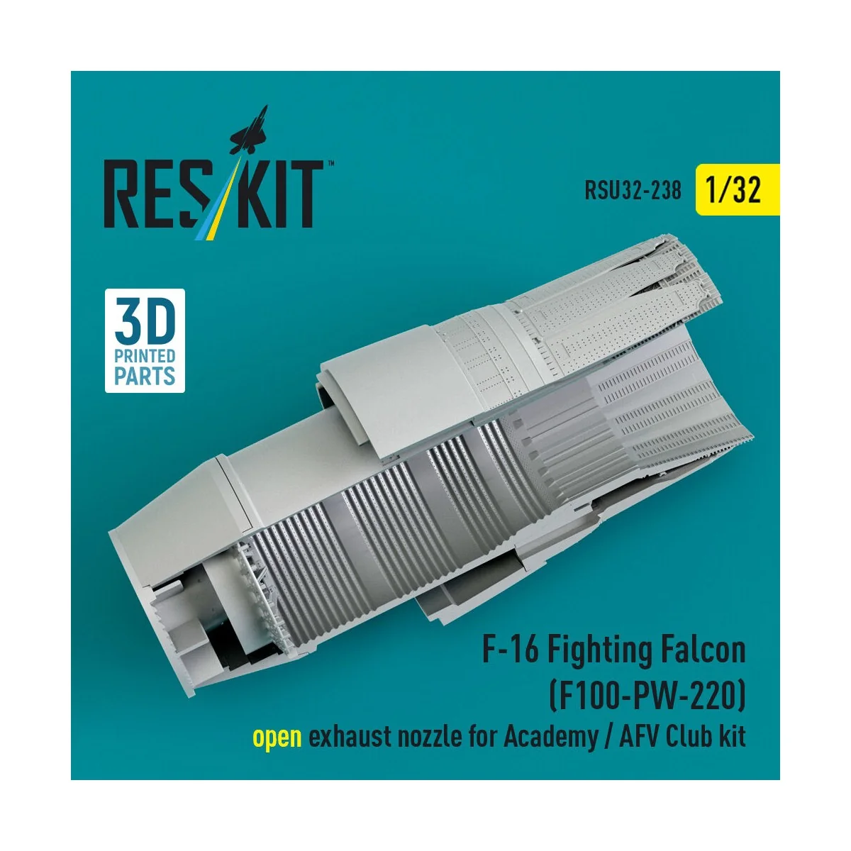 F-16 Fighting Falcon (F100-PW-220) open exhaust nozzle for Academy ...