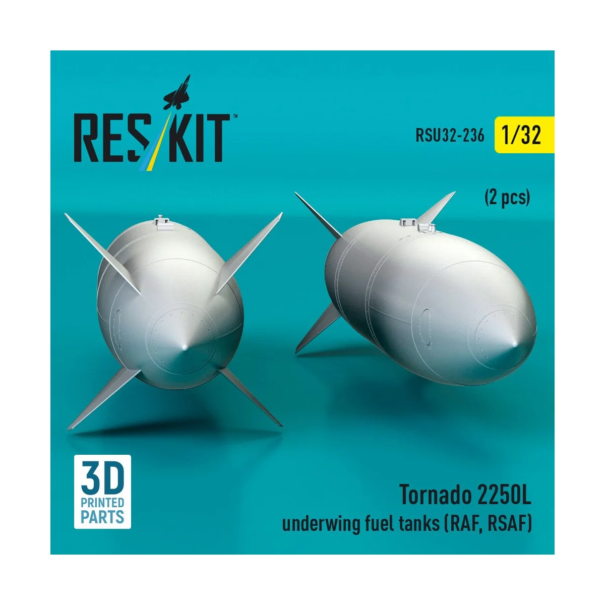 Tornado 2250L underwing fuel tanks (RAF, RSAF) (2 pcs) (3D Printed)...
