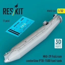 MiG-29 Fulcrum centerline PTB-1500 fuel tank (1 pcs) (3D Printed), ...