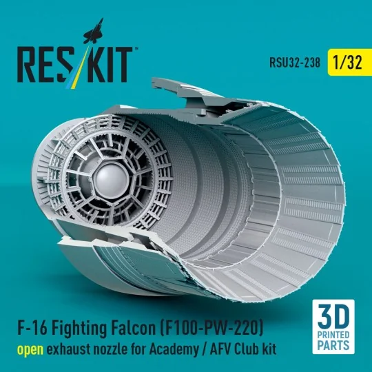 F-16 Fighting Falcon (F100-PW-220) open exhaust nozzle for Academy ...