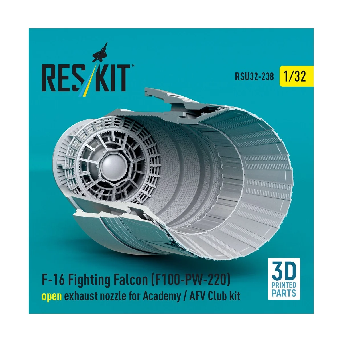 F-16 Fighting Falcon (F100-PW-220) open exhaust nozzle for Academy ...