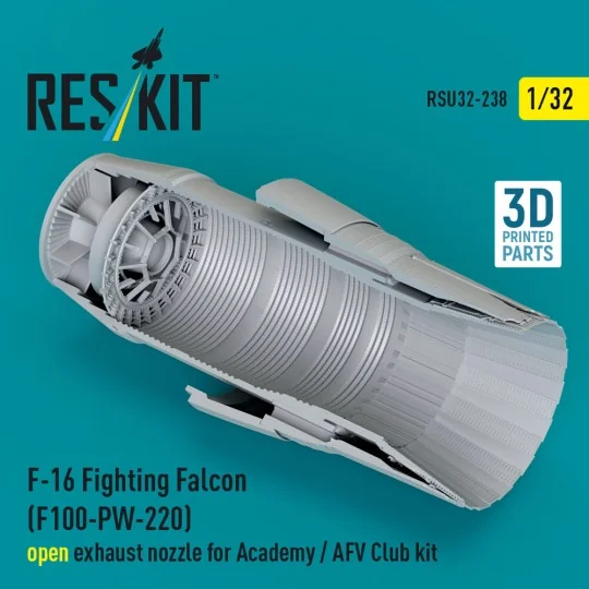 F-16 Fighting Falcon (F100-PW-220) open exhaust nozzle for Academy ...