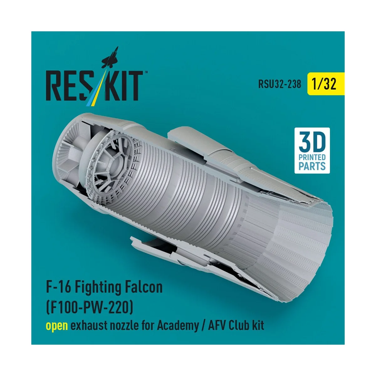 F-16 Fighting Falcon (F100-PW-220) open exhaust nozzle for Academy ...