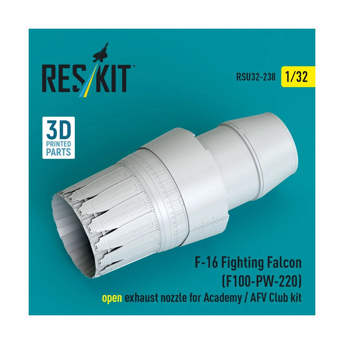 F-16 Fighting Falcon (F100-PW-220) open exhaust nozzle for Academy ...