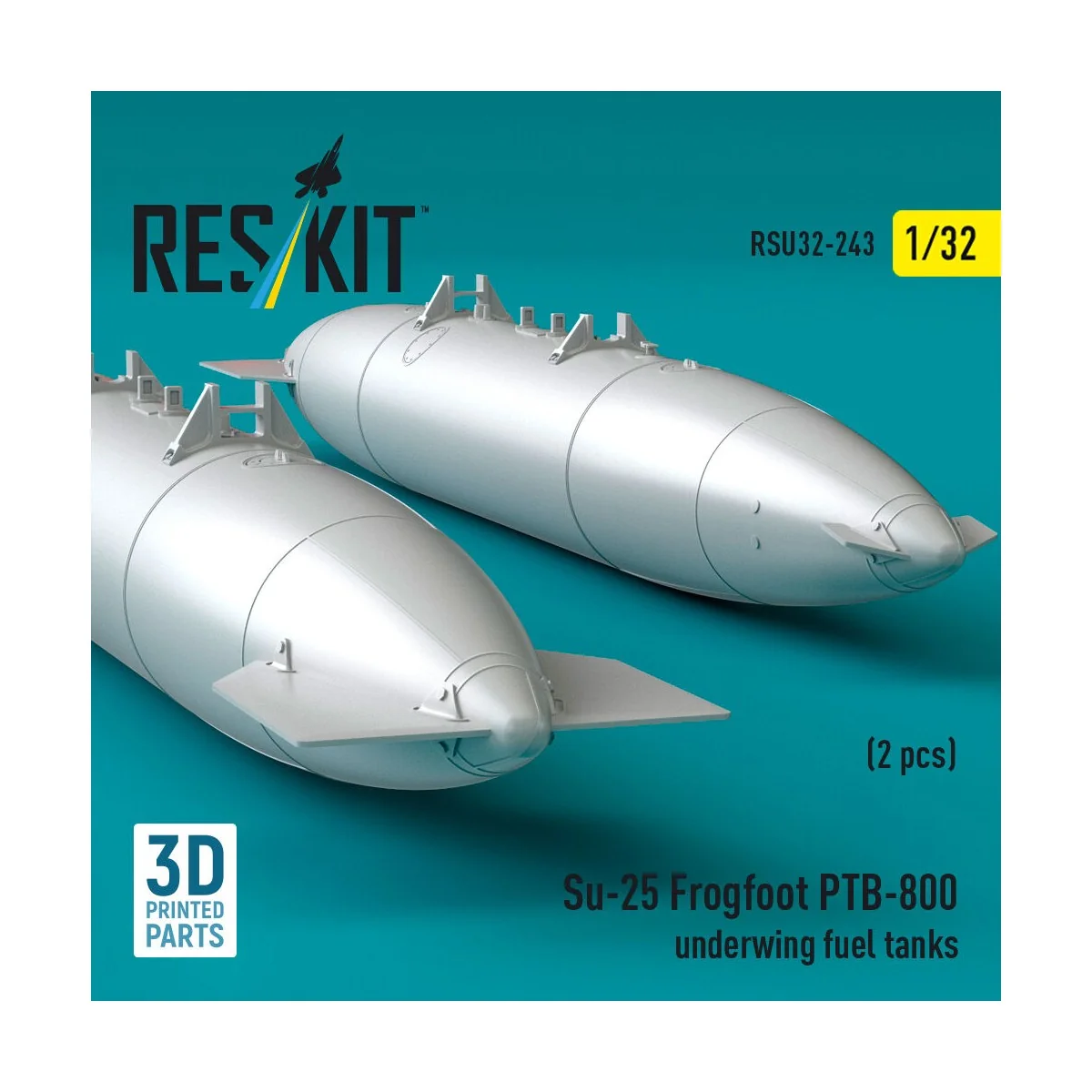 Su-25 Frogfoot PTB-800 underwing fuel tanks (2 pcs) (3D Printed) - ...