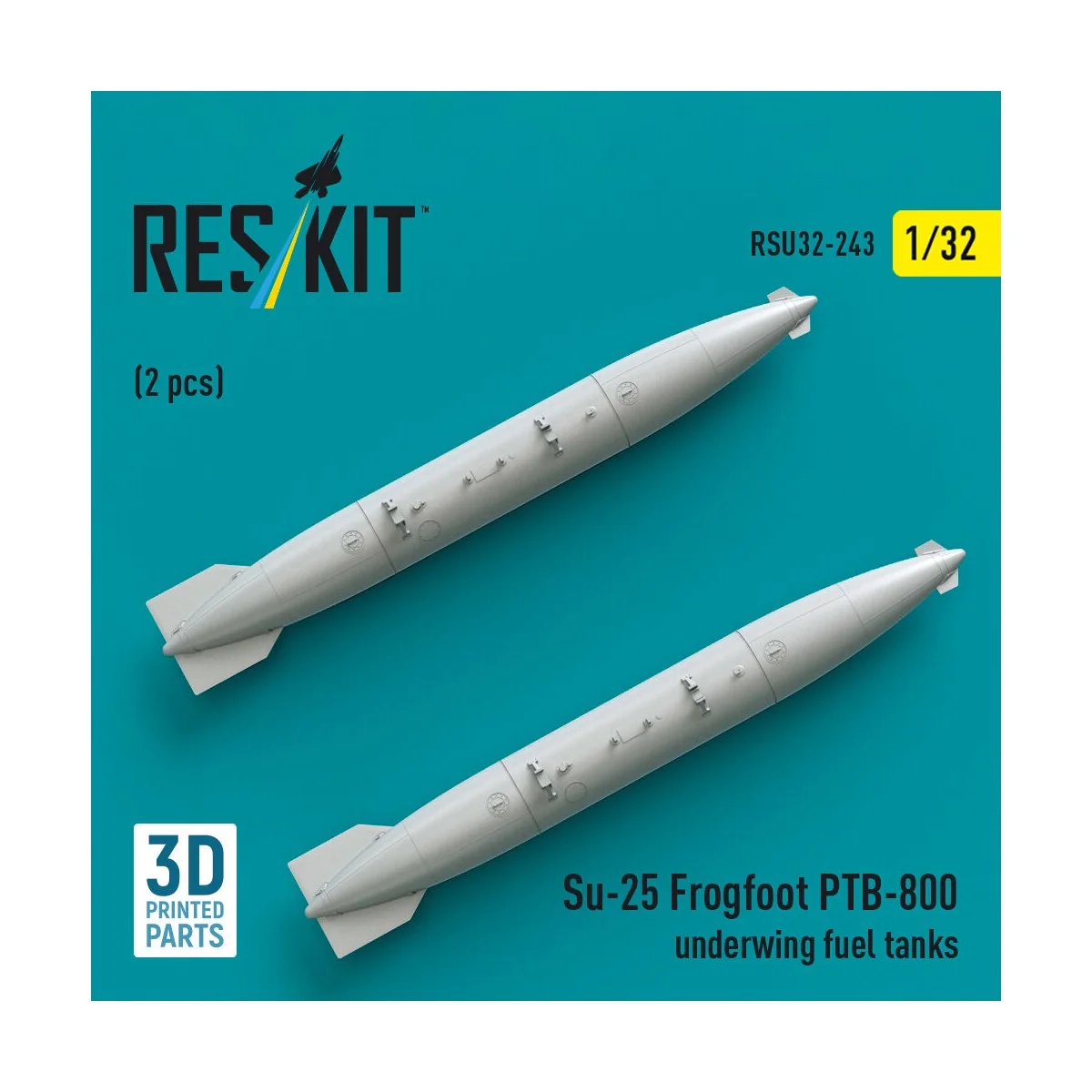 Su-25 Frogfoot PTB-800 underwing fuel tanks (2 pcs) (3D Printed), 1...