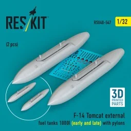 F-14 Tomcat external fuel tanks 1000l (early and late) with pylons ...