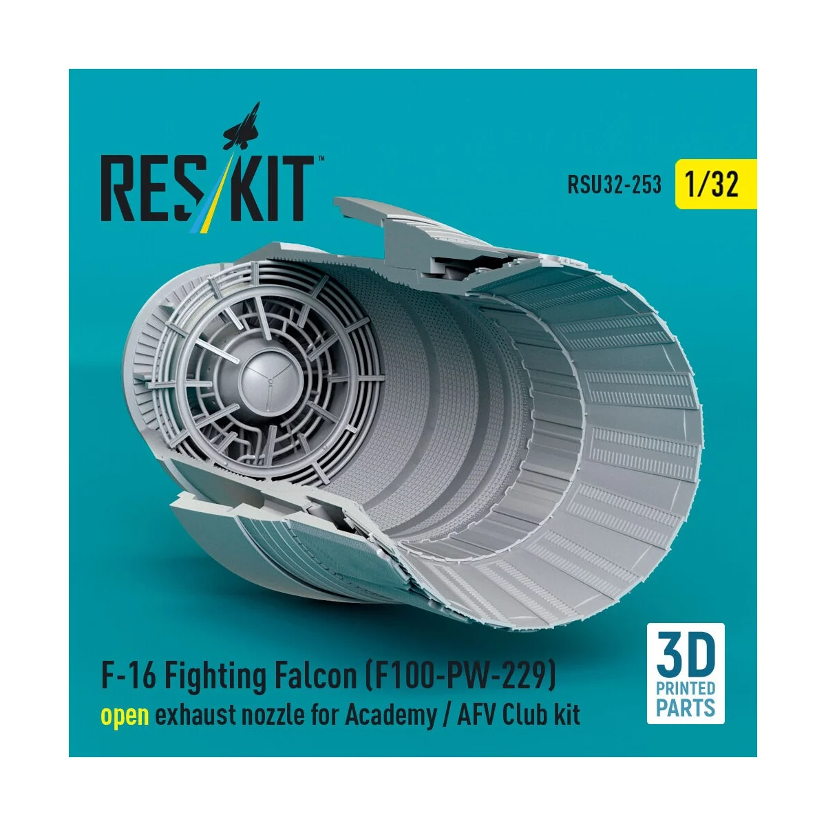F-16 Fighting Falcon (F100-PW-229) open exhaust nozzle for Academy ...