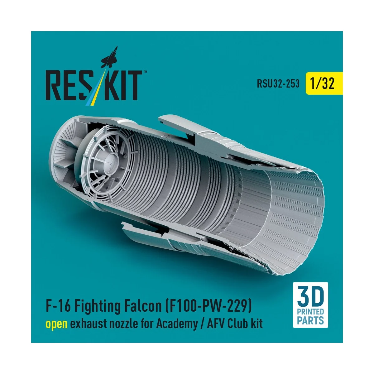 F-16 Fighting Falcon (F100-PW-229) open exhaust nozzle for Academy ...