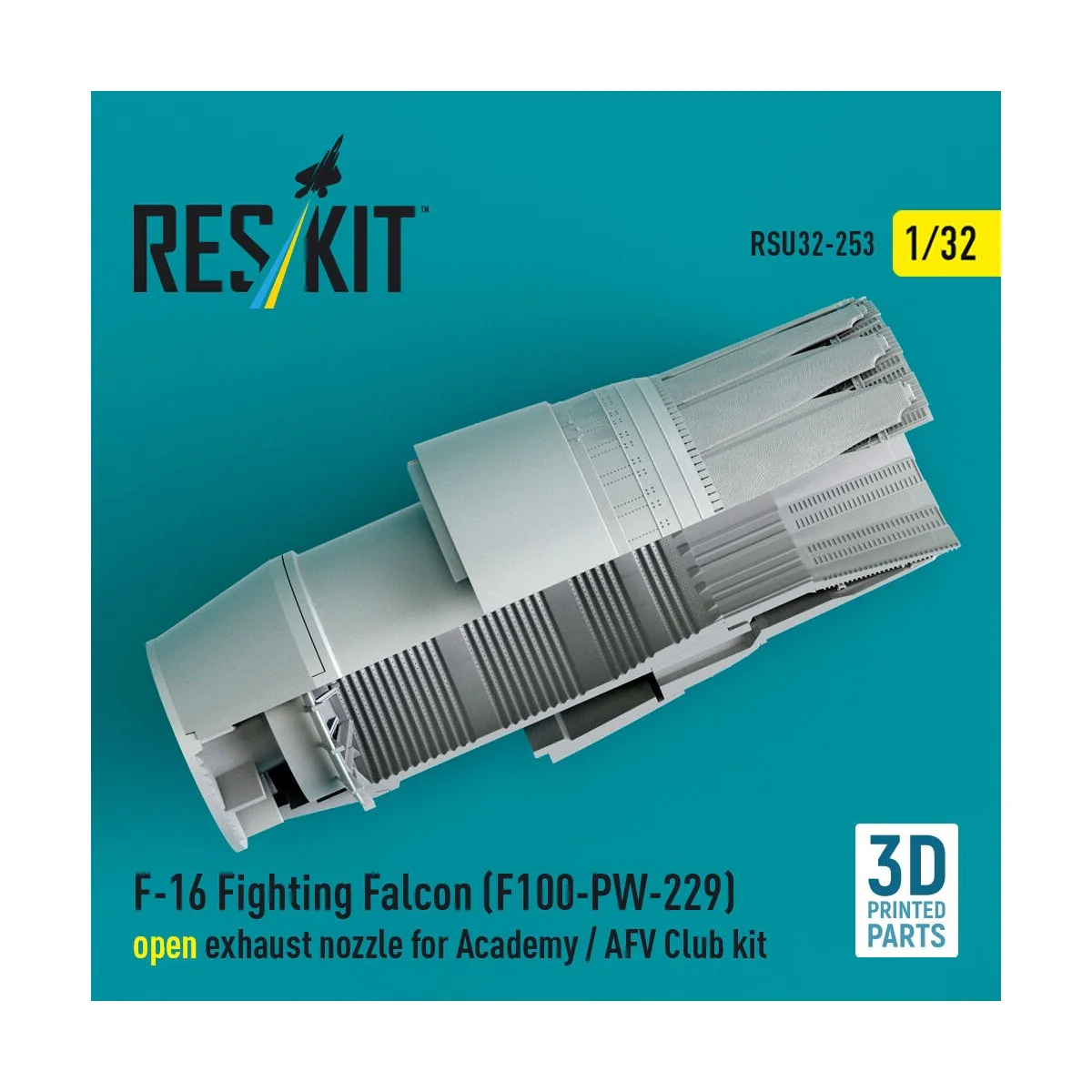 F-16 Fighting Falcon (F100-PW-229) open exhaust nozzle for Academy ...
