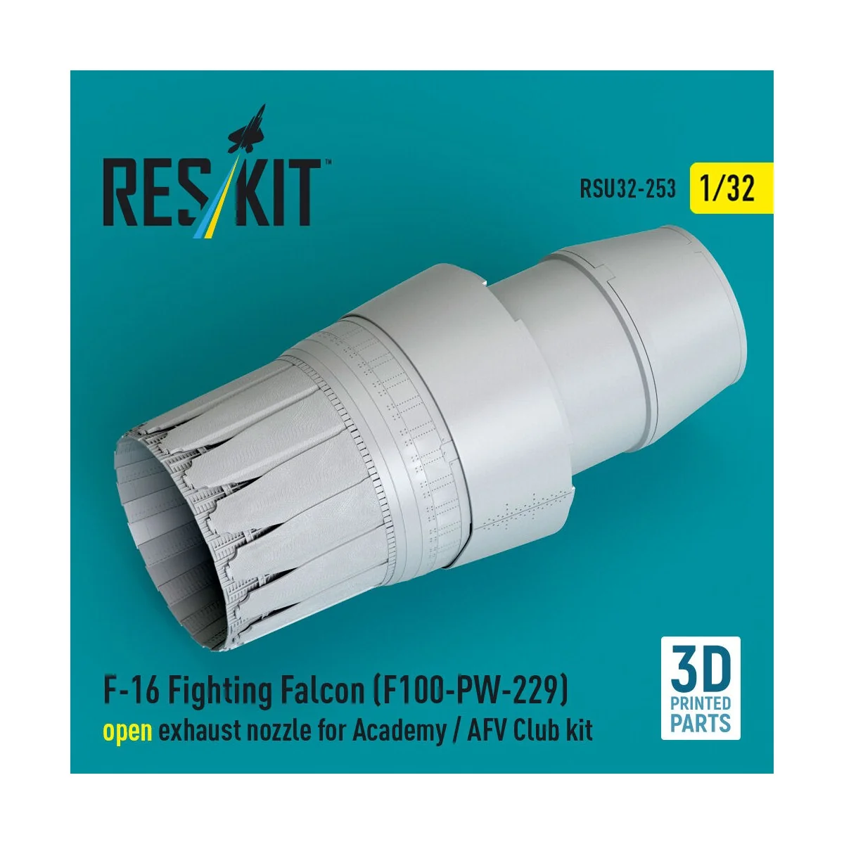 F-16 Fighting Falcon (F100-PW-229) open exhaust nozzle for Academy ...