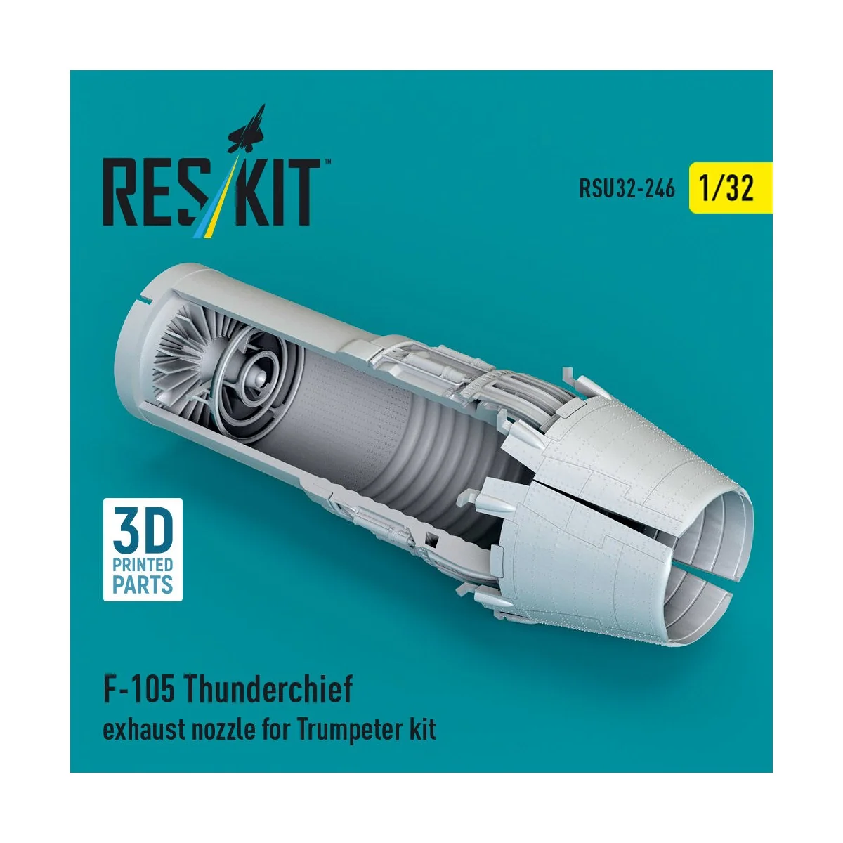 F-105 Thunderchief exhaust nozzle for Trumpeter kit (3D Printed), 1...