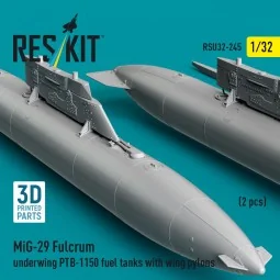 MiG-29 Fulcrum underwing PTB-1150 fuel tanks with wing pylons (2 pc...