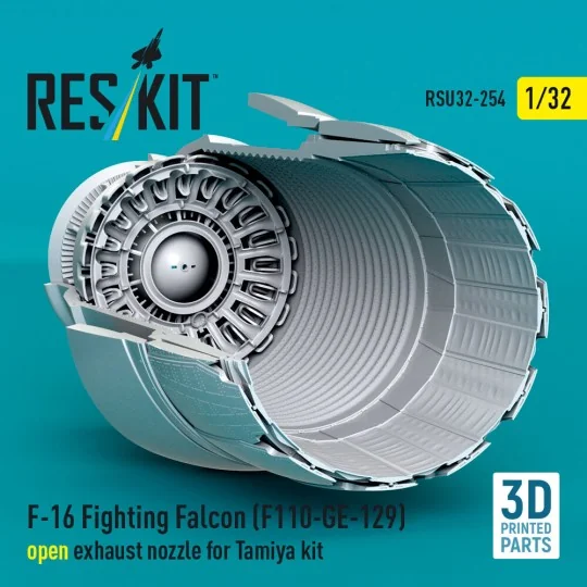 F-16 Fighting Falcon (F110-GE-129) open exhaust nozzle for Tamiya k...