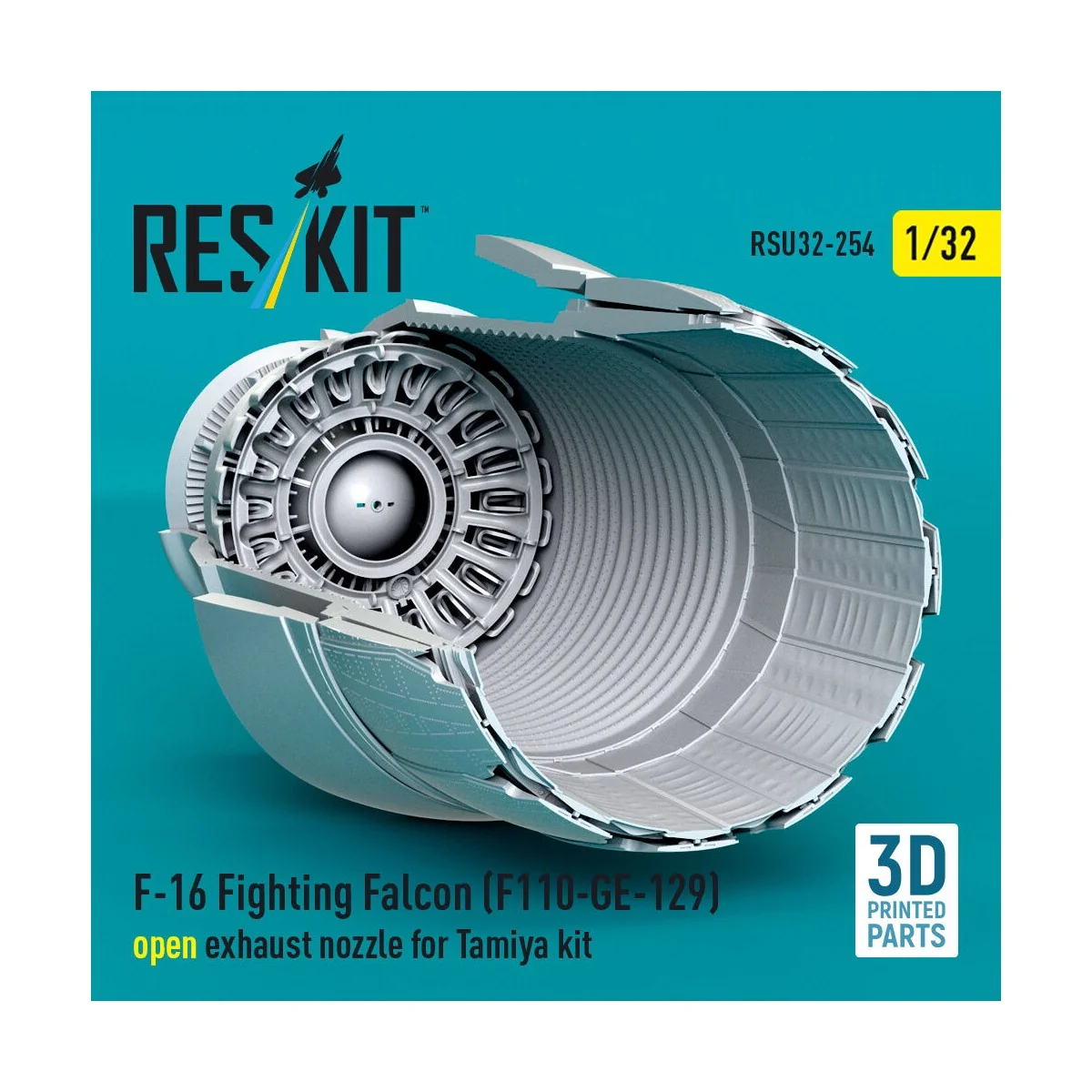 F-16 Fighting Falcon (F110-GE-129) open exhaust nozzle for Tamiya k...