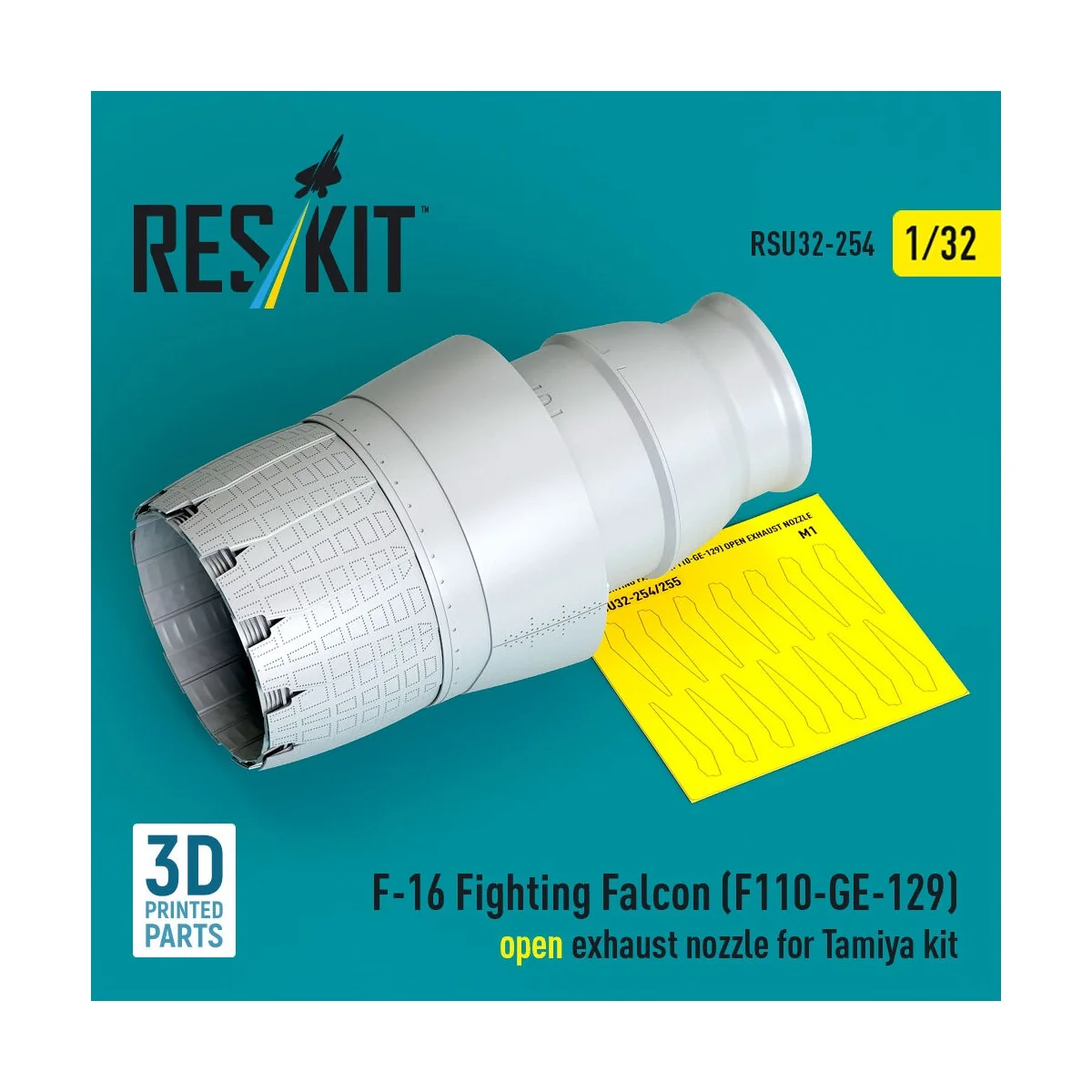 F-16 Fighting Falcon (F110-GE-129) open exhaust nozzle for Tamiya k...