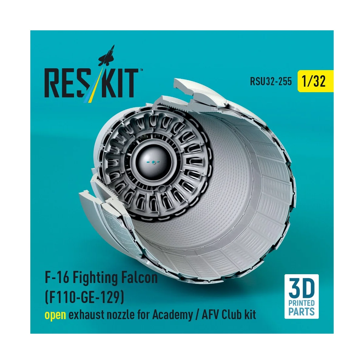 F-16 Fighting Falcon (F110-GE-129) open exhaust nozzle for Academy ...