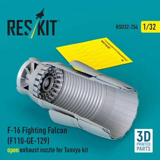 F-16 Fighting Falcon (F110-GE-129) open exhaust nozzle for Tamiya k...