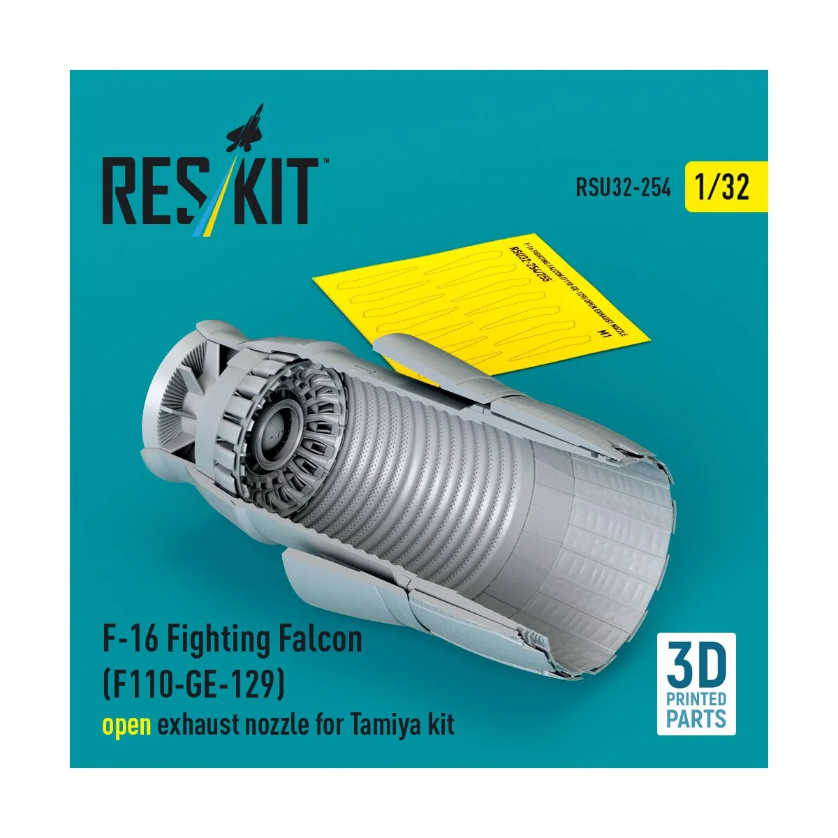 F-16 Fighting Falcon (F110-GE-129) open exhaust nozzle for Tamiya k...