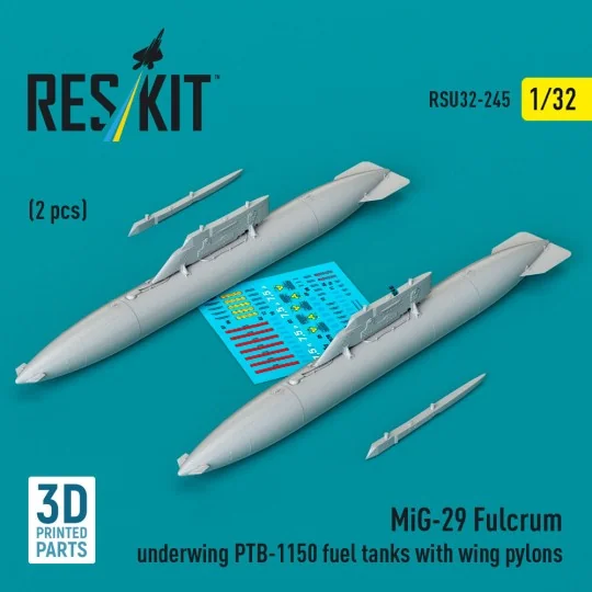 MiG-29 Fulcrum underwing PTB-1150 fuel tanks with wing pylons (2 pc...
