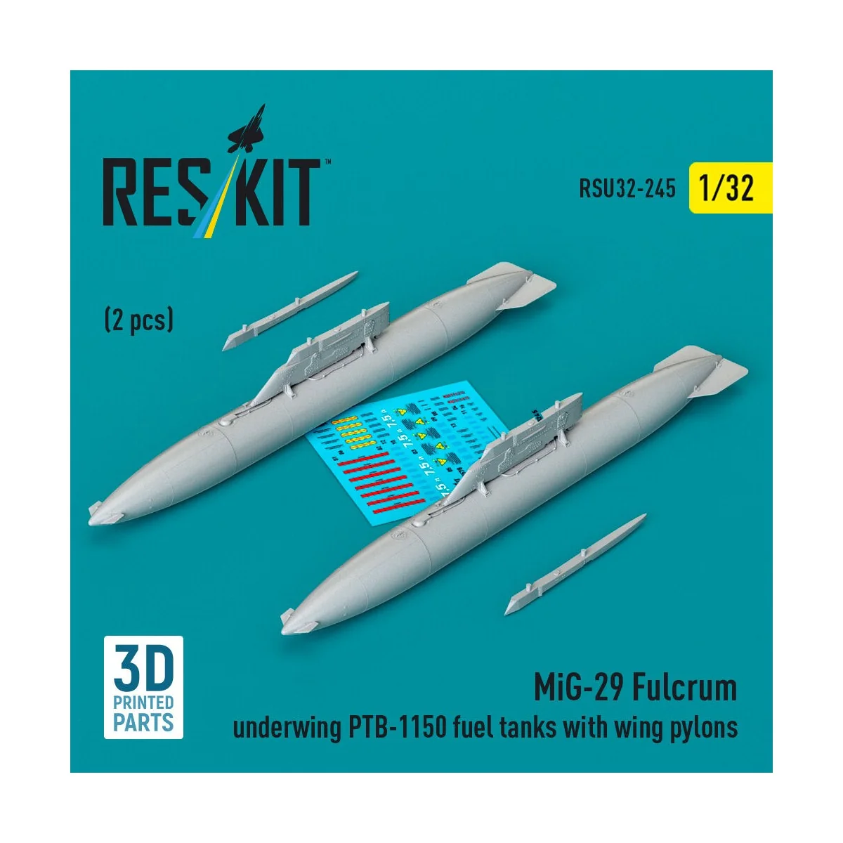 MiG-29 Fulcrum underwing PTB-1150 fuel tanks with wing pylons (2 pc...