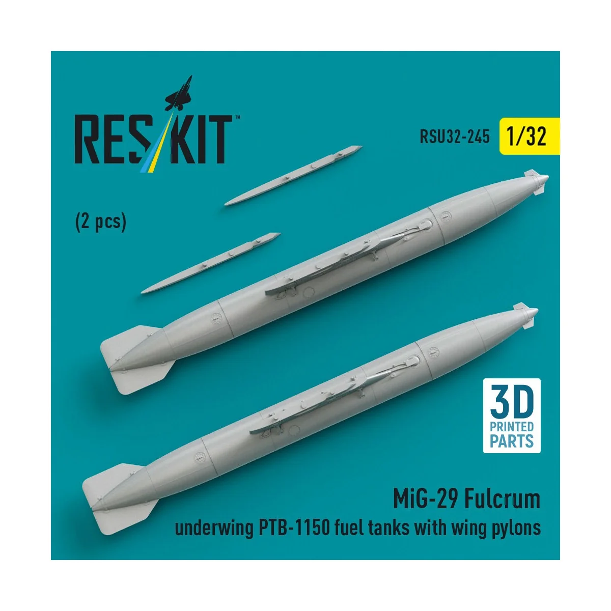 MiG-29 Fulcrum underwing PTB-1150 fuel tanks with wing pylons (2 pc...