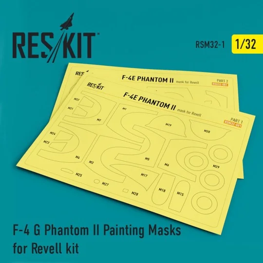 F-4G Phantom II Pre-cut painting masks for Revell kit, 1/32 - ResKi... F-4G Phantom II Pre-cut painting masks for Revell kit, 1/32 - ResKi...