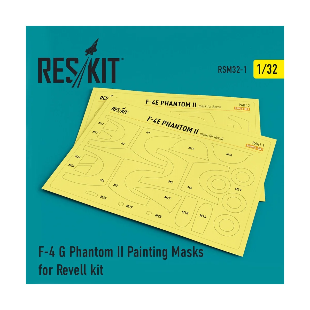 F-4G Phantom II Pre-cut painting masks for Revell kit, 1/32 - ResKi... F-4G Phantom II Pre-cut painting masks for Revell kit, 1/32 - ResKi...