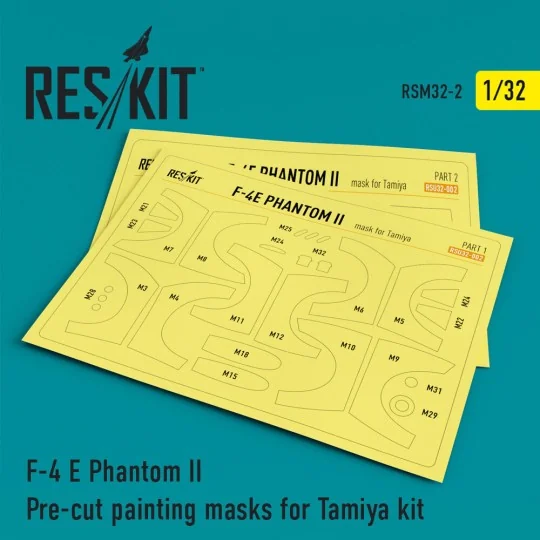 F-4E Phantom II Pre-cut painting masks for Tamiya kit, 1/32 - ResKi...