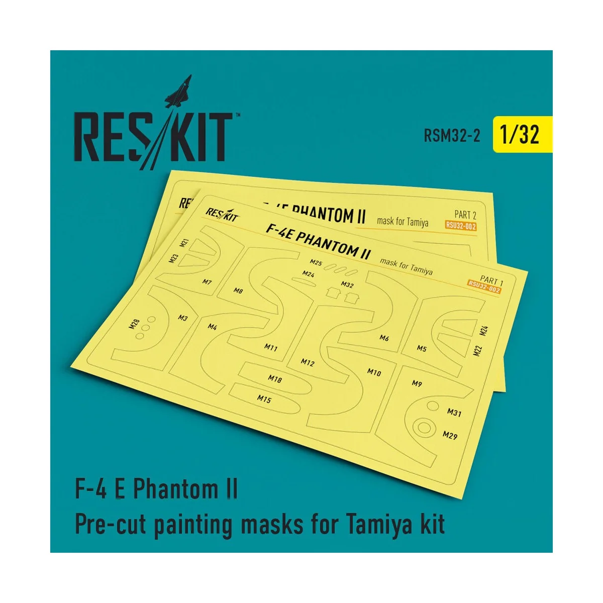 F-4E Phantom II Pre-cut painting masks for Tamiya kit, 1/32 - ResKi...