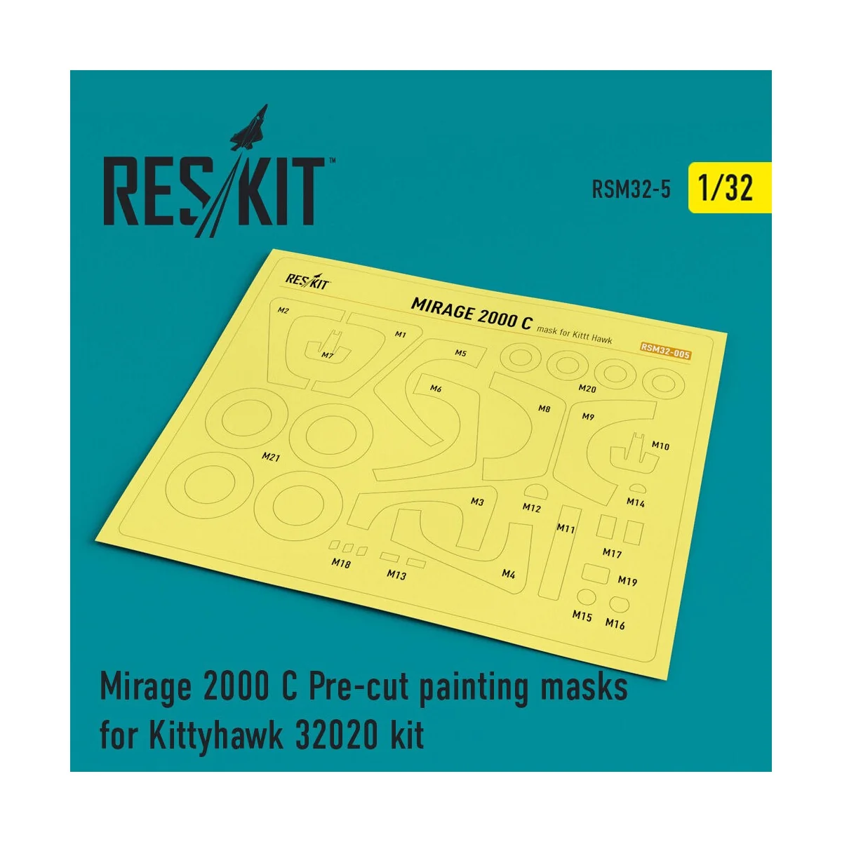 Mirage 2000C Pre-cut painting masks for KittyHawk 32020 kit, 1/32 -... Mirage 2000C Pre-cut painting masks for KittyHawk 32020 kit, 1/32 -...