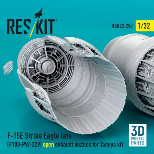 F?15E Strike Eagle late (F100-PW-229) open exhaust nozzles for Tami...