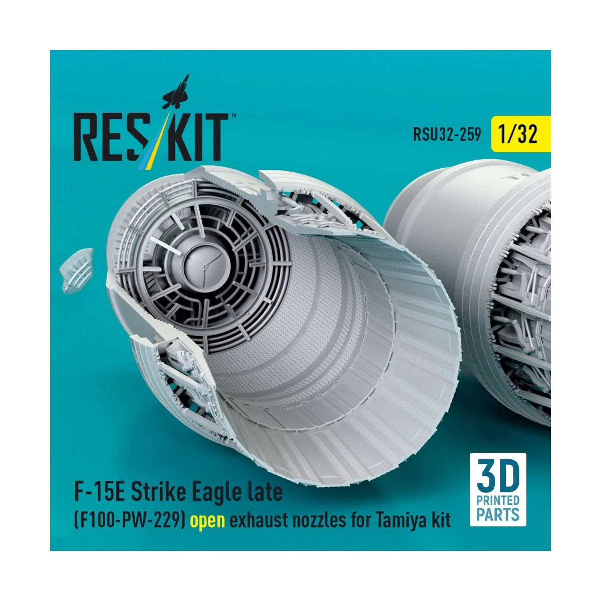 F?15E Strike Eagle late (F100-PW-229) open exhaust nozzles for Tami...