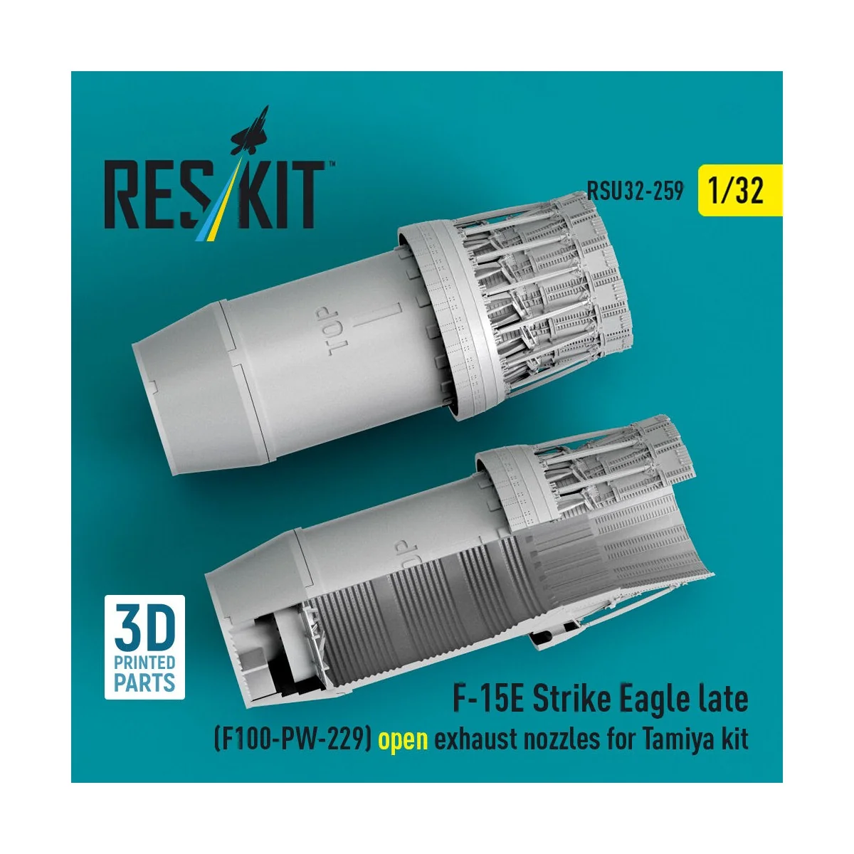 F?15E Strike Eagle late (F100-PW-229) open exhaust nozzles for Tami...