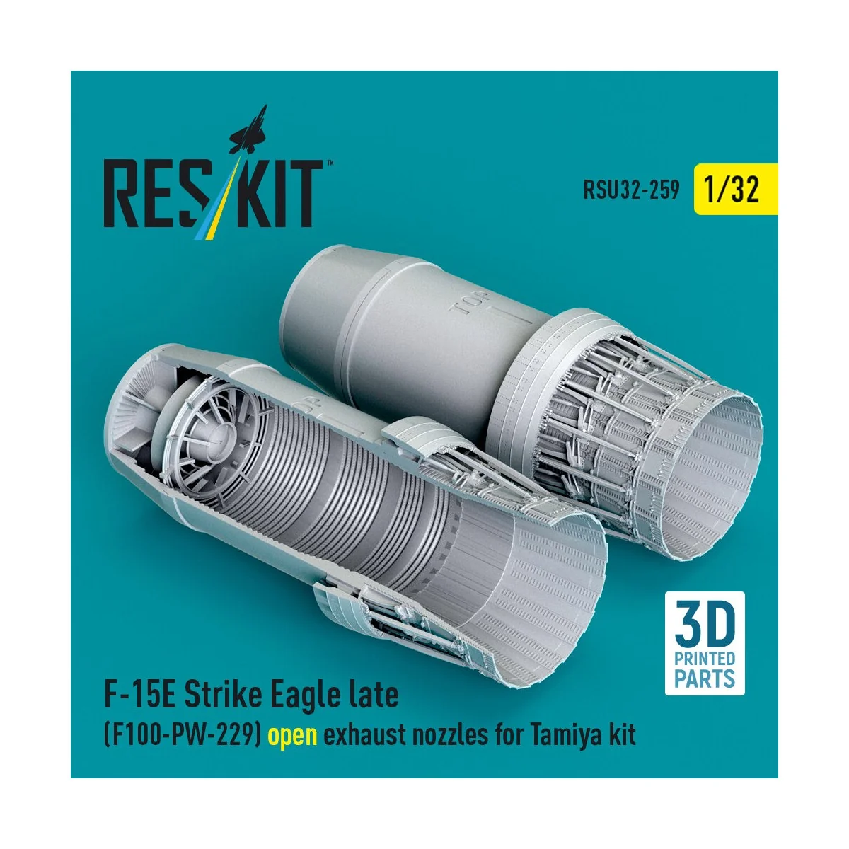 F?15E Strike Eagle late (F100-PW-229) open exhaust nozzles for Tami...