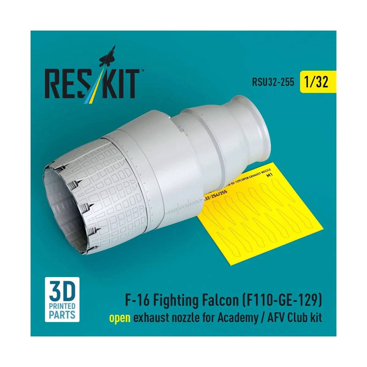 F-16 Fighting Falcon (F110-GE-129) open exhaust nozzle for Academy ...